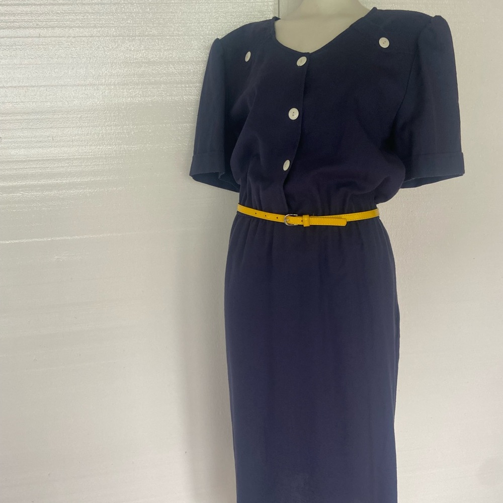 Vintage short sleeve blouson dress! All occasions!